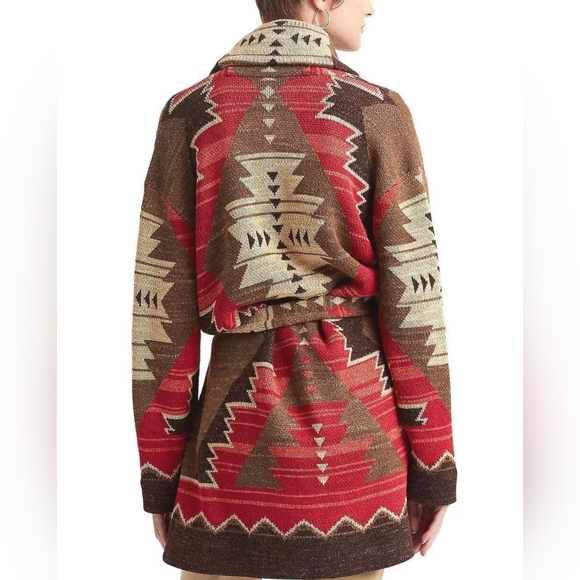 Nwt...Lauren Ralph Lauren Plus-Size Western-Print Intarsia-Knit Cardigan. - Picture 4 of 11